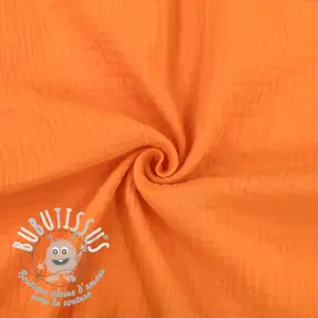 Tissu double gaze/mousseline neon orange