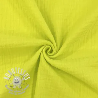 Tissu double gaze/mousseline neon yellow