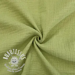 Tissu double gaze/mousseline old lime