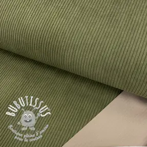 Tissu velours cotelé HUGGY kaki