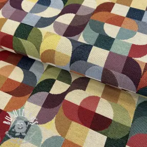 Tissu déco GOBELIN PREMIUM Graphic retro shapes