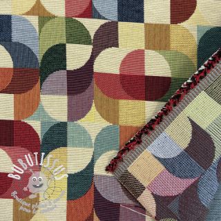 Tissu déco GOBELIN PREMIUM Graphic retro shapes