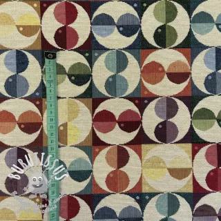Tissu déco GOBELIN PREMIUM Graphic square circle