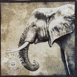 Tissu déco jacquard Elephant panel
