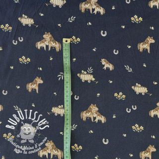 Tissu coton Ponny navy digital print