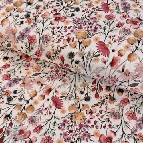 Jersey Fragrant meadow off white digital print