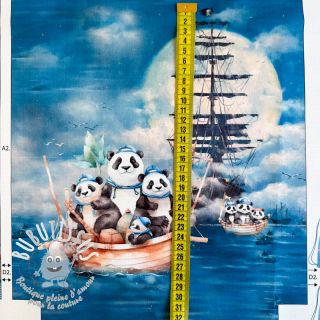 Tissu déco KIDS BACKPACK Sailor Panda PANEL