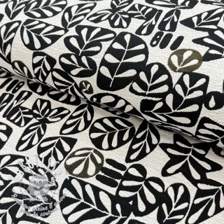 Tissu déco jacquard GALET allover noir blanc