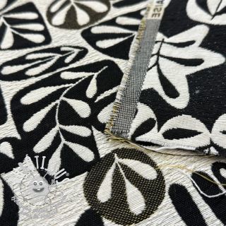 Tissu déco jacquard GALET allover noir blanc