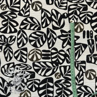 Tissu déco jacquard GALET allover noir blanc
