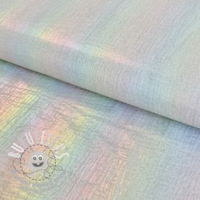 Tissu double gaze/mousseline FOIL Rainbow multicolour