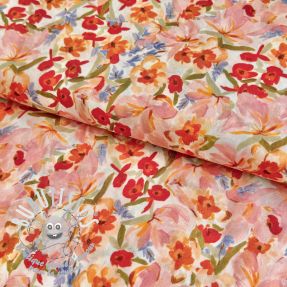 Tissu coton VOILE Peach meadow digital print
