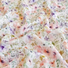 Viskóza DOBBY Pastel flowers digital print