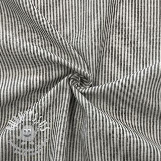 Tissu mélange lin et cotton Lira medium stripe black