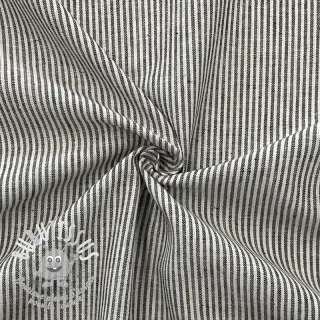 Tissu mélange lin et cotton Lira medium stripe black
