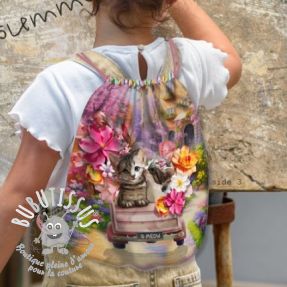 Tissu déco KIDS BACKPACK Cutie Kitty PANEL