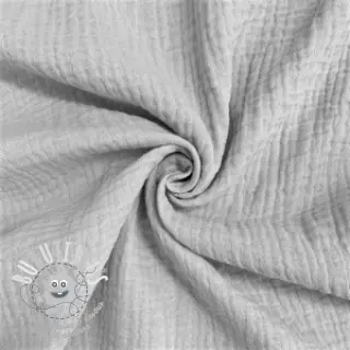 Tissu double gaze/mousseline light grey ORGANIC
