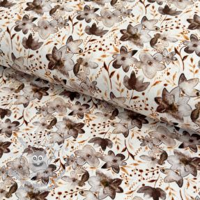 Jersey VISCOSE LYCRA HEAVY Small fowers taupe digital print