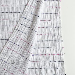 Tissu coton DOBBY CRINKLE Stripe white