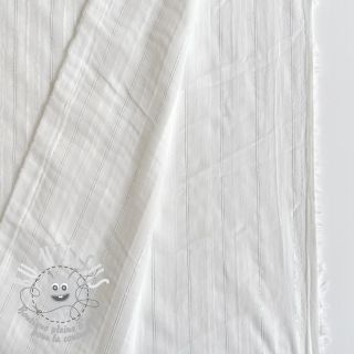 Tissu coton VOILE LUREX Stripe white