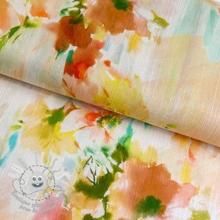 Viscose lin Aquarel garden yellow digital print