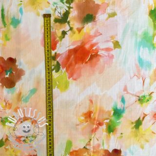 Viscose lin Aquarel garden yellow digital print