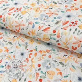 Tissu mélange lin et cotton Pretty florals deisgn D digital print