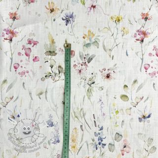 Tissu mélange lin et cotton Pretty florals deisgn C digital print