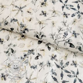 Tissu mélange lin et cotton Water florals design A digital print