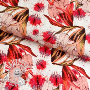 Viscose lin Tulips digital print