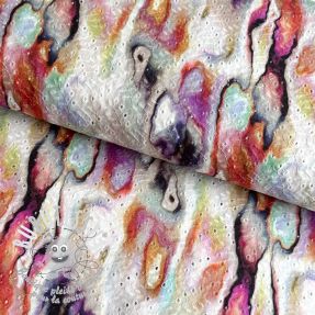 Tissu coton EMBROIDERY Scattered stain digital print