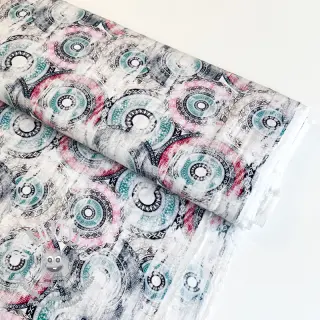 Viscose RAYON POPLIN Patchwork pattern design B digital print