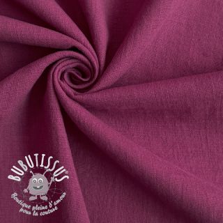 Tissu coton Lin raspberry