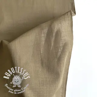 Tissu coton Lin taupe