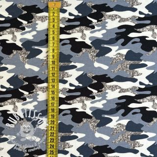 Jersey Shimmering camouflage blue digital print