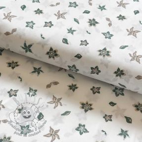 Tissu coton Faded flowers Snoozy old green