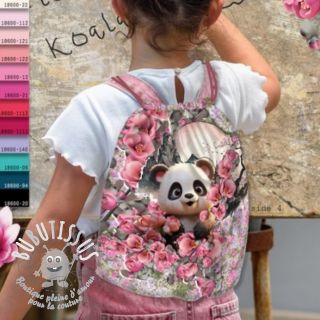 Tissu déco KIDS BACKPACK Sakura Panda PANEL