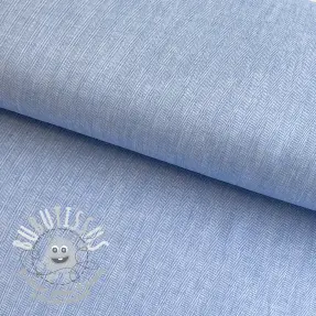 Tissu mélange lin et cotton Fishbone light blue