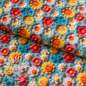 Tissu coton Daisy digital print