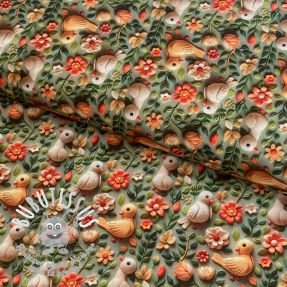 Tissu coton Farm design A digital print