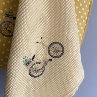 Tissu nid d’abeille soft yellow
