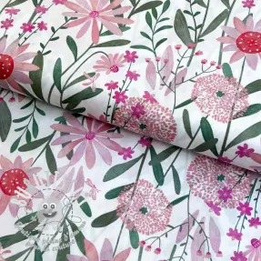 Tissu coton Meadow white digital print