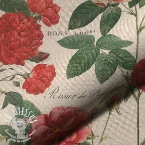 Tissu déco Linenlook premium Vintage Rose Garden digital print
