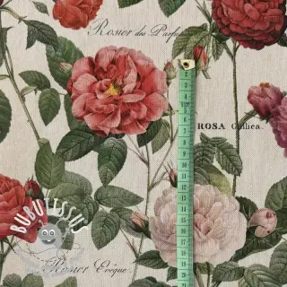 Tissu déco Linenlook premium Vintage Rose Garden digital print