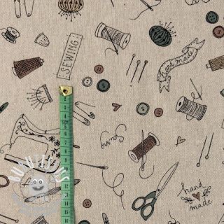 Tissu déco Linenlook Sewing Doodle Craft