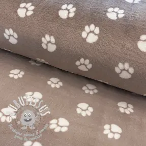 Polaire bien-etre Dog paw beige