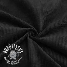 Tissu velours cotelé 6W WASHED STRETCH black