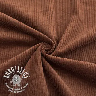 Tissu velours cotelé 6W WASHED STRETCH nutbrown