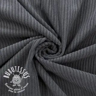 Tissu velours cotelé 6W COTTON TOUCH dark grey