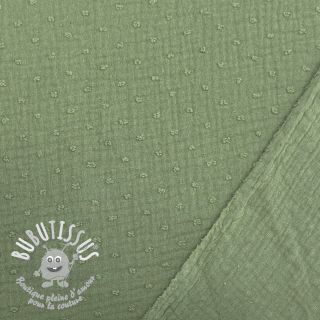 Tissu double gaze/mousseline DOBBY green